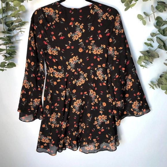 🎉 40% OFF Free People Lilou Black Floral Dress - Picture 6 of 6